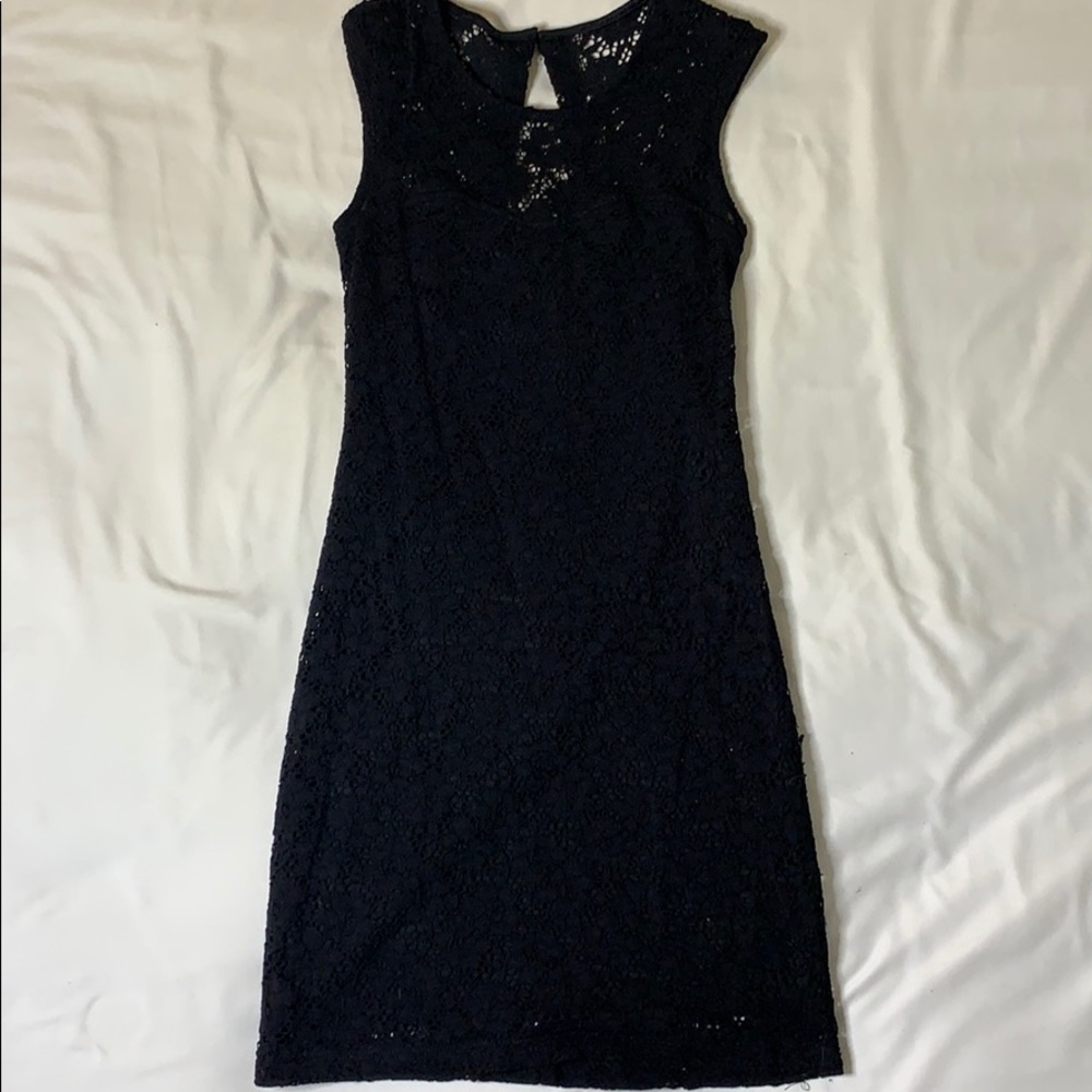 Black lace body-con dress